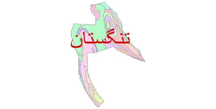 نقشه شیپ فایل (GIS) زمین‌ شناسی شهرستان تنگستان