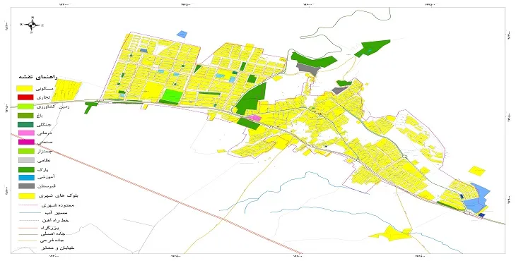 نقشه شیپ فایل (GIS) شهر صحنه 1404 + عکس با کیفیت