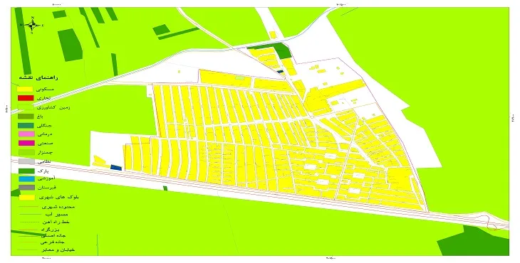نقشه شیپ فایل (GIS) شهر محمودآباد نمونه 1404 + عکس با کیفیت