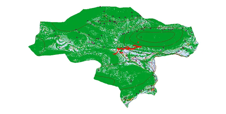 دانلود نقشه های شیپ فایل شهرستان خمیر + کاملترین لایه GIS