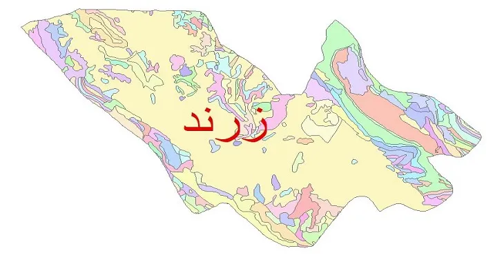 نقشه شیپ فایل (GIS) زمین‌ شناسی شهرستان زرند