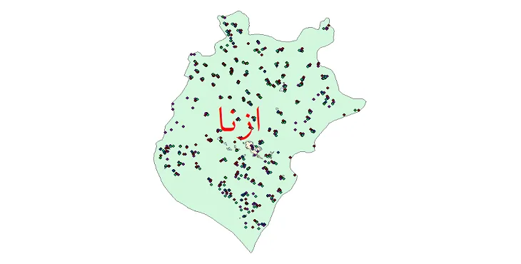 دانلود نقشه شیپ فایل جمعیت نقاط شهری و روستایی شهرستان ازنا از سال 1335 تا 1395