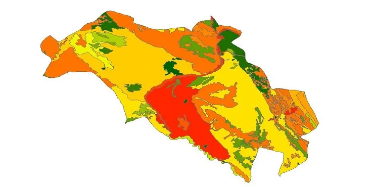 بروزترین نقشه شیپ فایل کاربری اراضی شهرستان رامهرمز + PDF