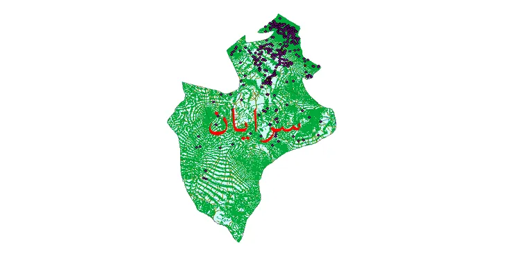 دانلود نقشه های شیپ فایل شهرستان سرایان + کاملترین لایه GIS