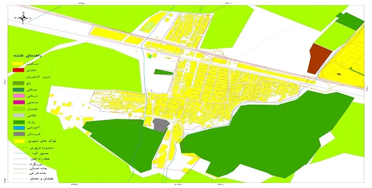 نقشه شیپ فایل (GIS) شهر شریفیه 1404 + عکس با کیفیت