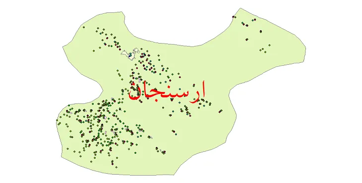 دانلود نقشه شیپ فایل جمعیت نقاط شهری و روستایی شهرستان ارسنجان از سال 1335 تا 1395