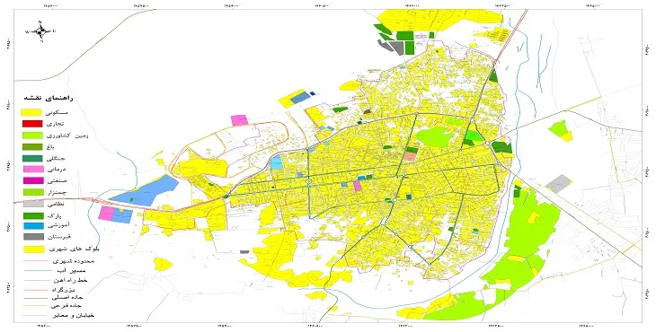 نقشه شیپ فایل (GIS) شهر ایرانشهر 1404 + عکس با کیفیت