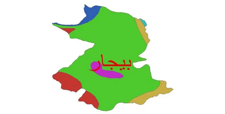 نقشه شیپ‌ فایل اقلیم‌شناسی شهرستان بیجار + 7 لایه اقلیمی