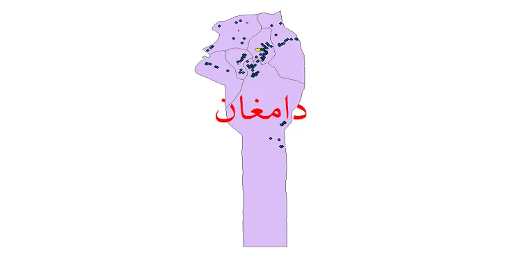 دانلود نقشه شیپ فایل (GIS) تقسیمات سیاسی شهرستان دامغان سال 1400