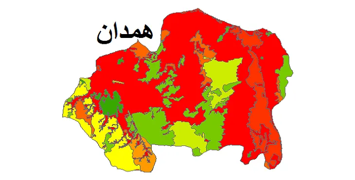 بروزترین نقشه شیپ فایل کاربری اراضی شهرستان همدان + PDF
