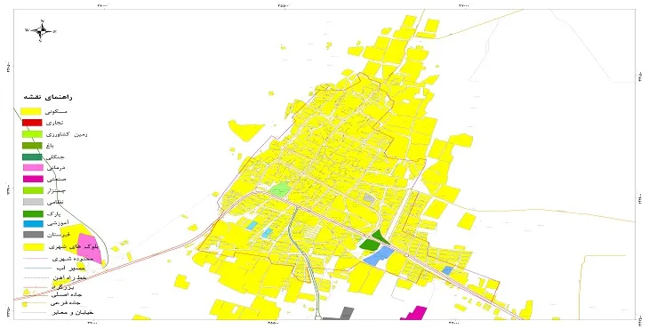 نقشه شیپ فایل (GIS) شهر شبستر 1404 + عکس با کیفیت