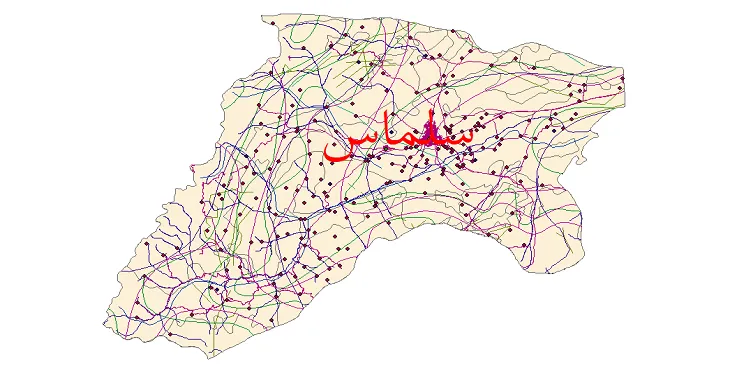 دانلود نقشه های شیپ فایل شهرستان سلماس + کاملترین لایه GIS