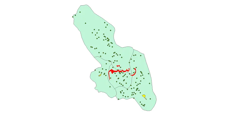 دانلود نقشه شیپ فایل (GIS) تقسیمات سیاسی شهرستان رستم سال 1400