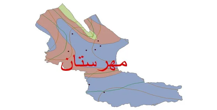 نقشه شیپ‌ فایل اقلیم‌شناسی شهرستان مهرستان + 7 لایه اقلیمی