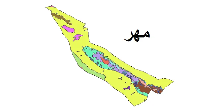 بروزترین نقشه شیپ فایل کاربری اراضی شهرستان مهر + PDF