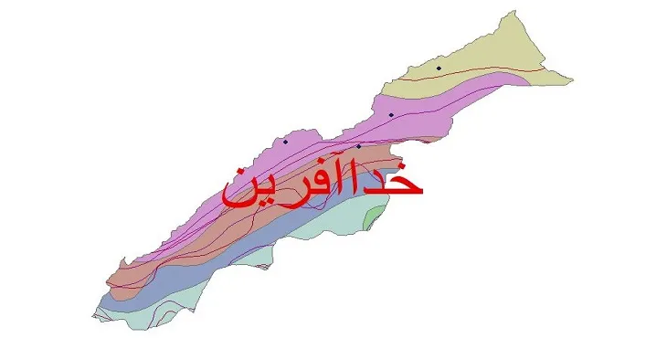 نقشه شیپ‌ فایل اقلیم‌شناسی شهرستان خداآفرین + 7 لایه اقلیمی