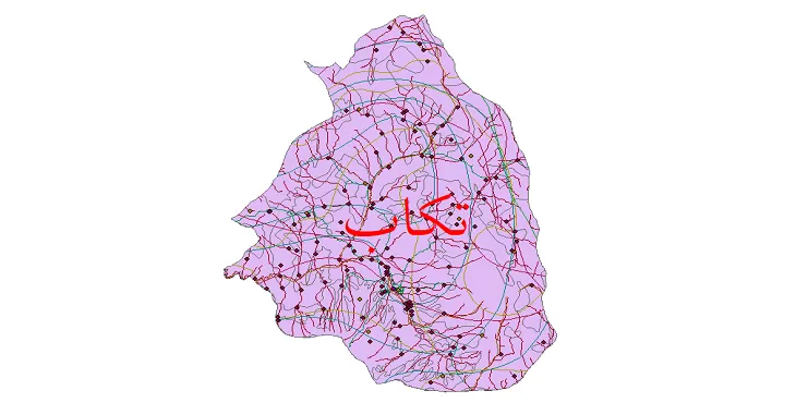 دانلود نقشه های شیپ فایل شهرستان تکاب + کاملترین لایه GIS