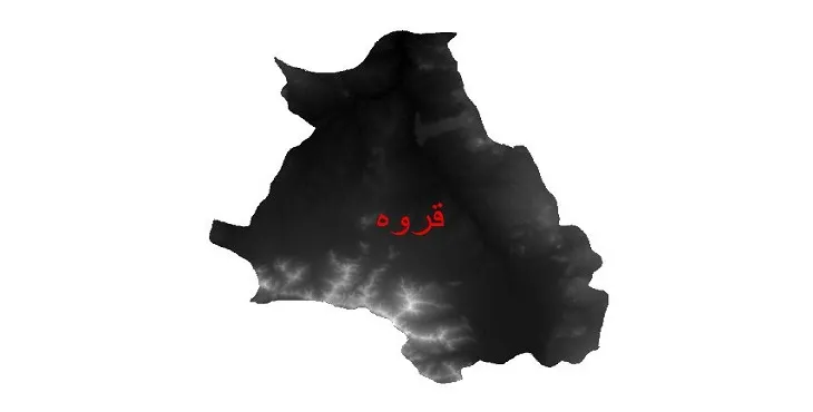 دانلود نقشه دم (DEM) شهرستان قروه | دقت 30 متر