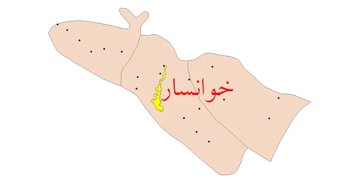 دانلود نقشه شیپ فایل (GIS) تقسیمات سیاسی شهرستان خوانسار سال 1400