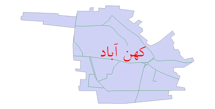 دانلود نقشه شیپ فایل شبکه معابر شهر کهن آباد