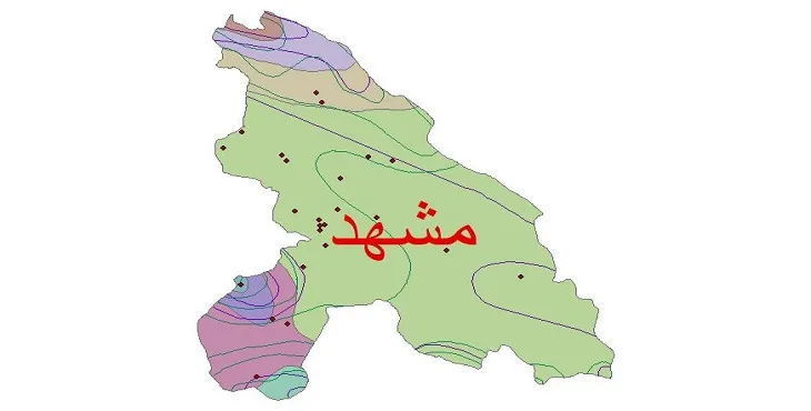 نقشه شیپ‌ فایل اقلیم‌شناسی شهرستان مشهد + 7 لایه اقلیمی