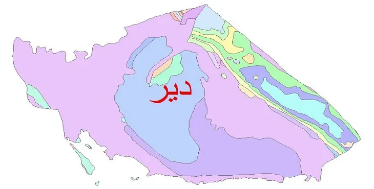 نقشه شیپ فایل (GIS) زمین‌ شناسی شهرستان دیر