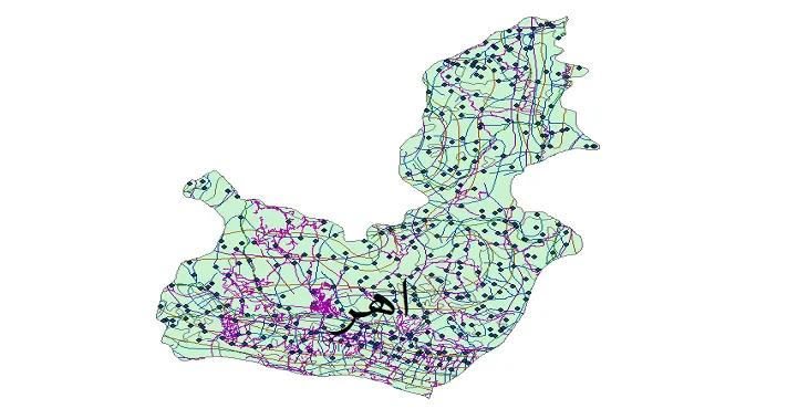 دانلود نقشه های شیپ فایل شهرستان اهر + کاملترین لایه GIS
