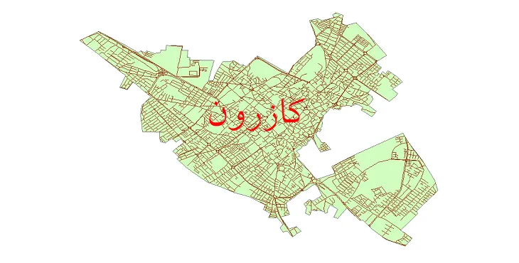دانلود نقشه شیپ فایل شبکه معابر شهر کازرون