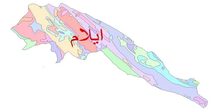 نقشه شیپ فایل (GIS) زمین‌ شناسی شهرستان ایلام