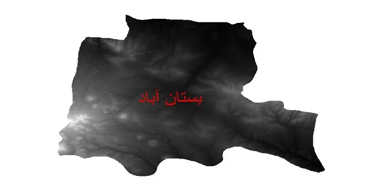 دانلود نقشه دم (DEM) شهرستان بستان آباد | دقت 30 متر