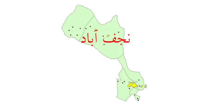 دانلود نقشه شیپ فایل (GIS) تقسیمات سیاسی شهرستان نجف آباد سال 1400