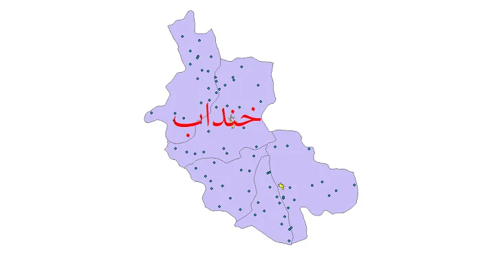 دانلود نقشه شیپ فایل (GIS) تقسیمات سیاسی شهرستان خنداب سال 1400