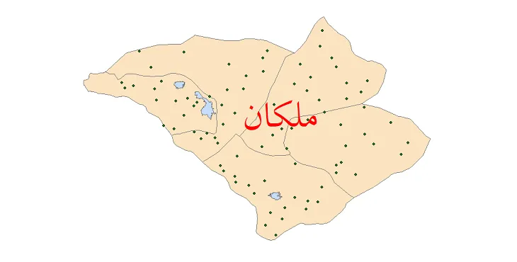 دانلود نقشه شیپ فایل (GIS) تقسیمات سیاسی شهرستان ملکان سال 1400