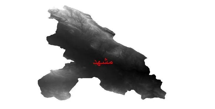 دانلود نقشه دم (DEM) شهرستان مشهد | دقت 30 متر