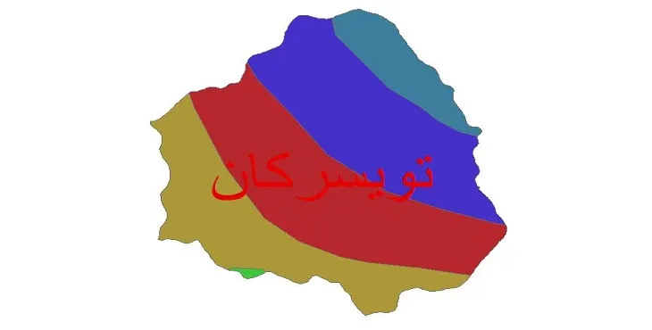 نقشه شیپ‌ فایل اقلیم‌شناسی شهرستان تویسرکان + 7 لایه اقلیمی