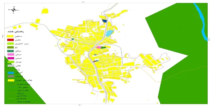 نقشه شیپ فایل (GIS) شهر میرآباد سردشت 1404 + عکس با کیفیت