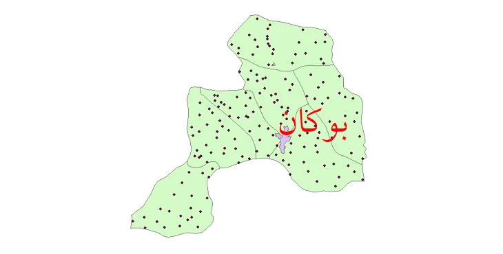 دانلود نقشه شیپ فایل (GIS) تقسیمات سیاسی شهرستان بوکان سال 1400