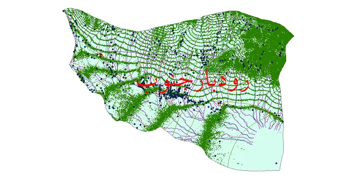 دانلود نقشه های شیپ فایل شهرستان رودبار جنوب + کاملترین لایه GIS