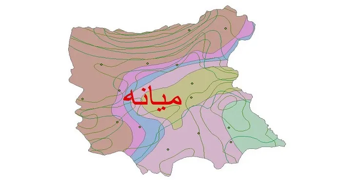 نقشه شیپ‌ فایل اقلیم‌شناسی شهرستان میانه + 7 لایه اقلیمی