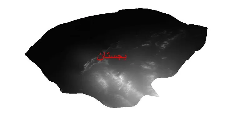 دانلود نقشه دم (DEM) شهرستان بجستان | دقت 30 متر