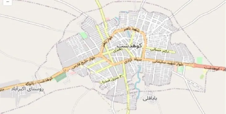 دانلود نقشه شهر کوهدشت + pdf با کیفیت بالا