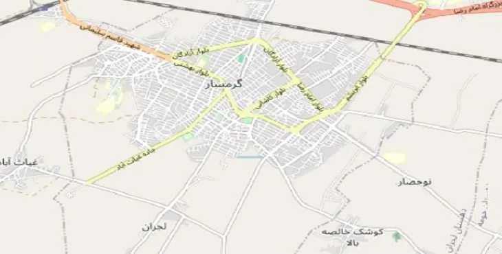 دانلود نقشه شهر گرمسار + pdf با کیفیت بالا