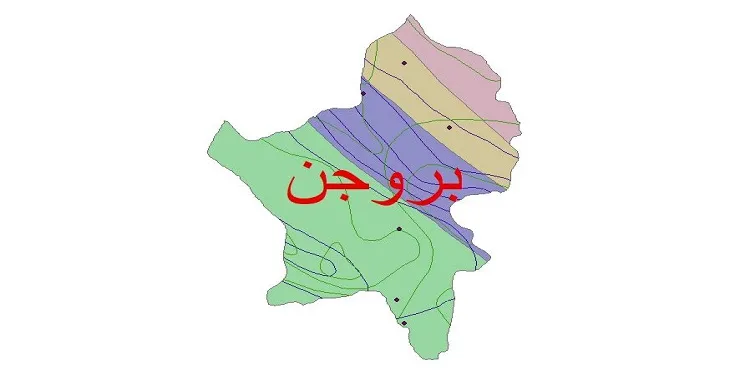 نقشه شیپ‌ فایل اقلیم‌شناسی شهرستان بروجن + 7 لایه اقلیمی