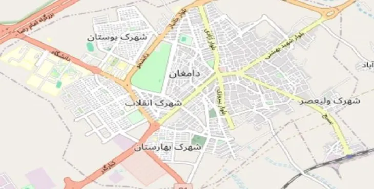 دانلود نقشه شهر دامغان + pdf با کیفیت بالا