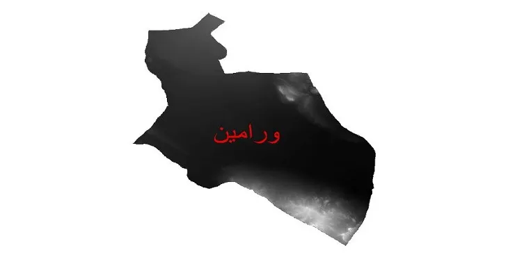 دانلود نقشه دم (DEM) شهرستان ورامین | دقت 30 متر