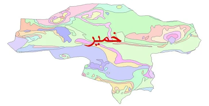 نقشه شیپ فایل (GIS) زمین‌ شناسی شهرستان خمیر