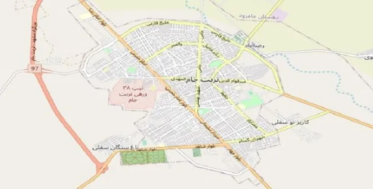 دانلود نقشه شهر تربت جام + pdf با کیفیت بالا