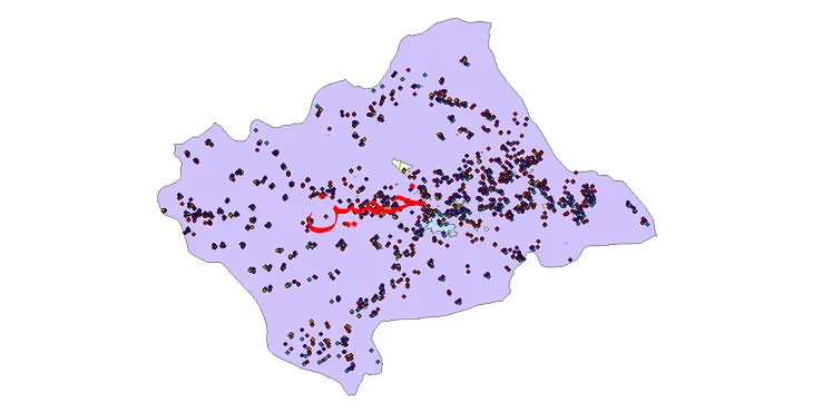 دانلود نقشه شیپ فایل جمعیت نقاط شهری و روستایی شهرستان خمین از سال 1335 تا 1395