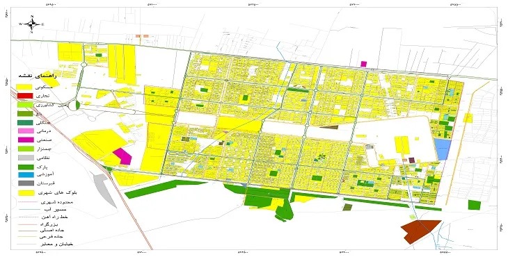 نقشه شیپ فایل (GIS) شهر بهارستان اصفهان سال 1404 + عکس با کیفیت