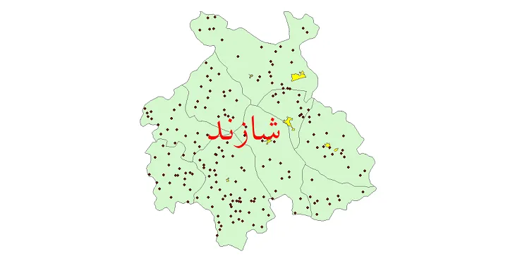 دانلود نقشه شیپ فایل (GIS) تقسیمات سیاسی شهرستان شازند سال 1400